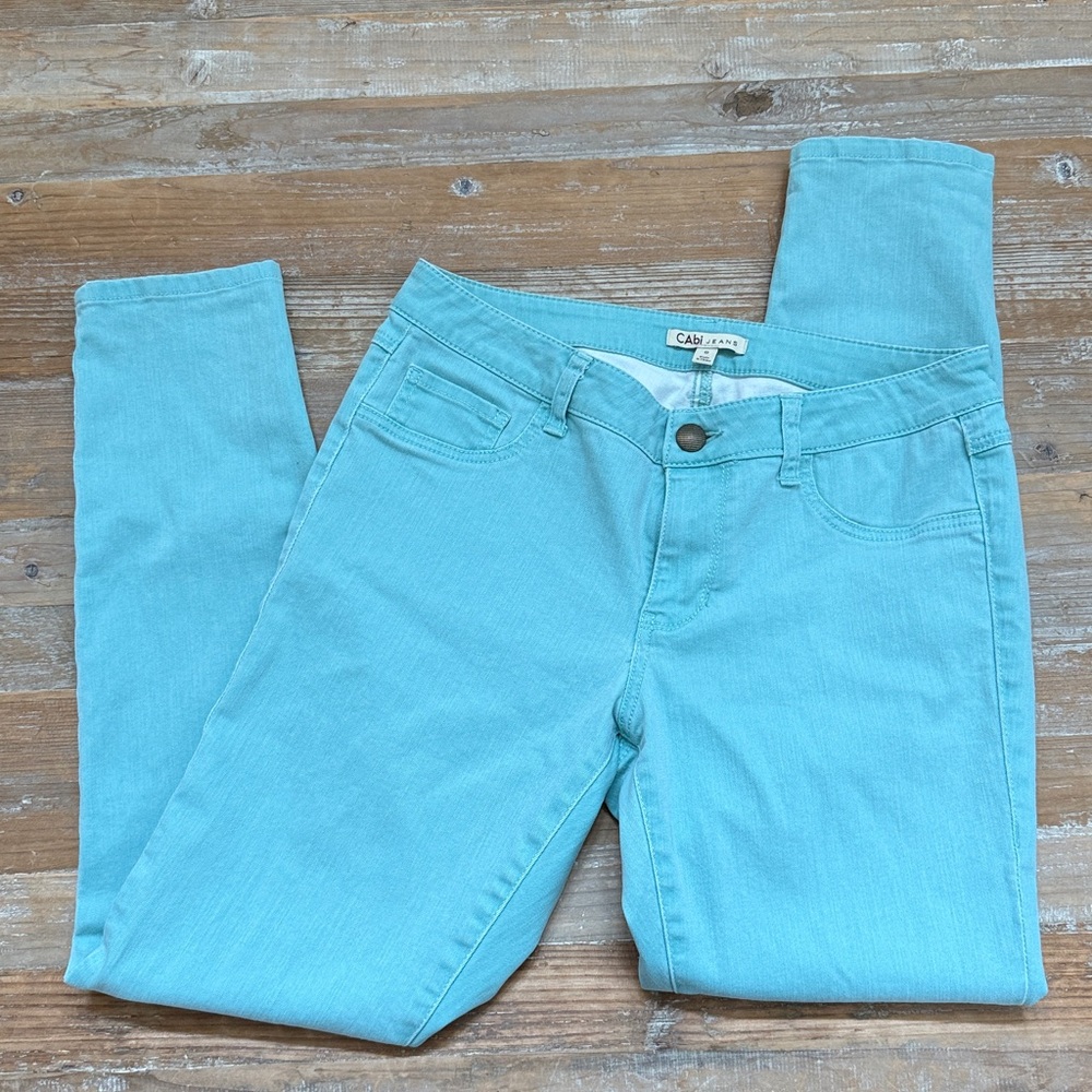 Cabi Jeans Women's Size 8 Denim Jean Green-Blue Color Skinny